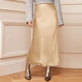 thumbnail image 1 of Womens High Waist Skirt Solid Satin Dress Elastic Waist Elegant Skirt Skirt plus Size Fall Skirts Bohemian Skirt plus Size Mini Skirt Wrap Skirts for Women Bed Skirt Twin Bed Tennis Skirts Bathing, 1 of 4