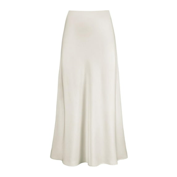 Womens High Waist Skirt Solid Satin Dress Zipper Elegant Skirt Skirt Overalls