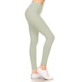 thumbnail image 1 of Womens High Waist Solid Peach Skin Yoga Work Out Pants Leggings for Regular and Plus, 1 of 2