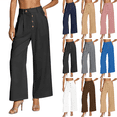 thumbnail image 1 of Womens High Waist Straight Leg Pants Elastic Waist Button Dress Pants Women Stretchy Business Casual Office Work Trousers,Sizes S-2XL, 1 of 10