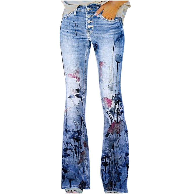 Womens High Waist Plus Size Bootcut Jeans with Stretchy Aesthetic 