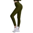thumbnail image 1 of Womens High Waist Textured Workout Leggings Booty Scrunch Yoga Pants Slimming Ruched Tights Green L, 1 of 4