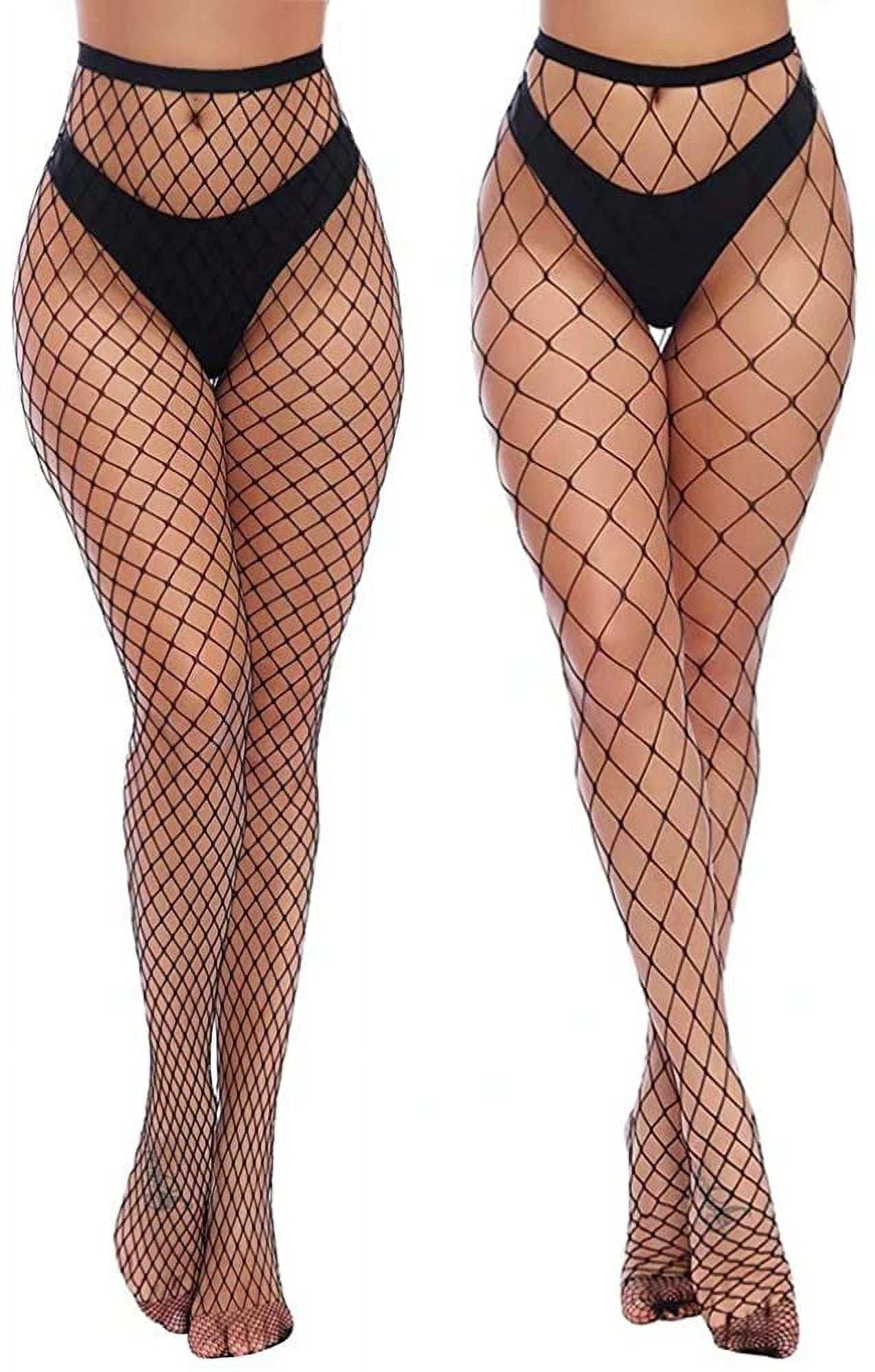 Womens High Waist Tights Fishnet Stockings Thigh High  Pantyhose,Black-g5,One Size 