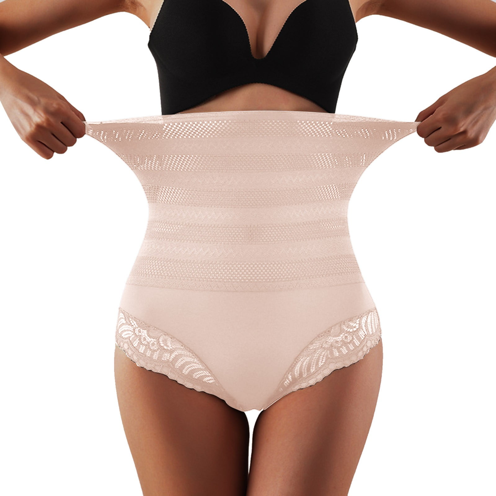 Womens High Waist Traceless Lace Underwear Waist Wrapping And Shaping
