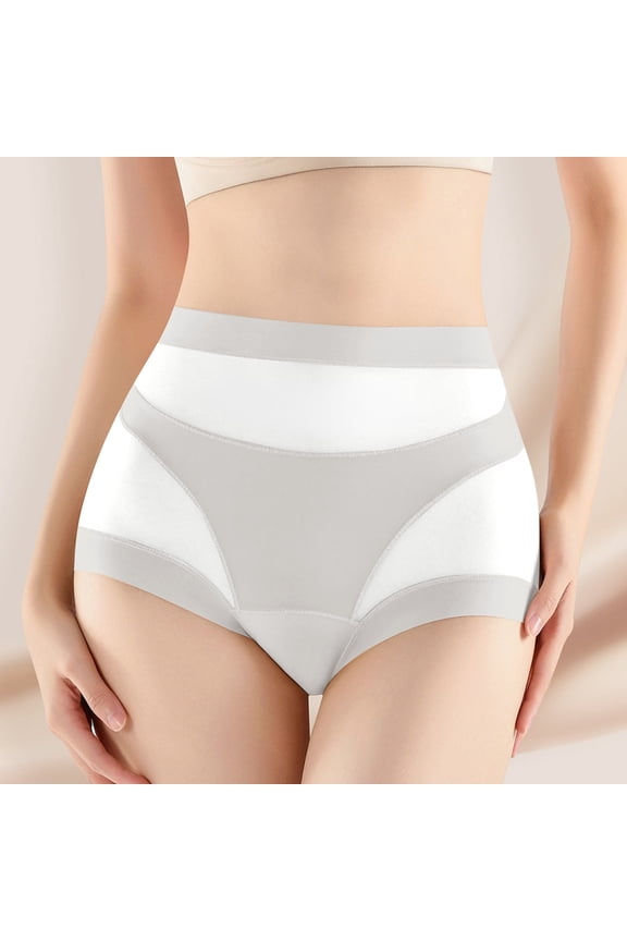 Womens High Waist Tummy Smoothing Panties Seamless Briefs Cool Breathable Underwear Waist Control