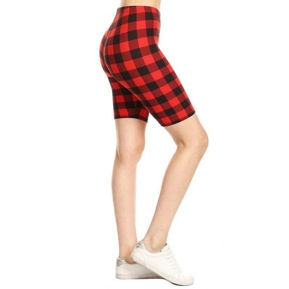 Womens High Waist Ultra Soft Printed Fashion Biker Shorts