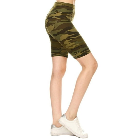 Womens High Waist Ultra Soft Printed Fashion Biker Shorts