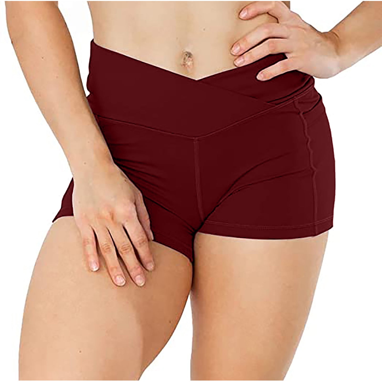 Womens High Waist Workout Yoga Shorts Slim Comfy Tight Athletic Running  Shorts with Pockets Gym Booty Shorts 