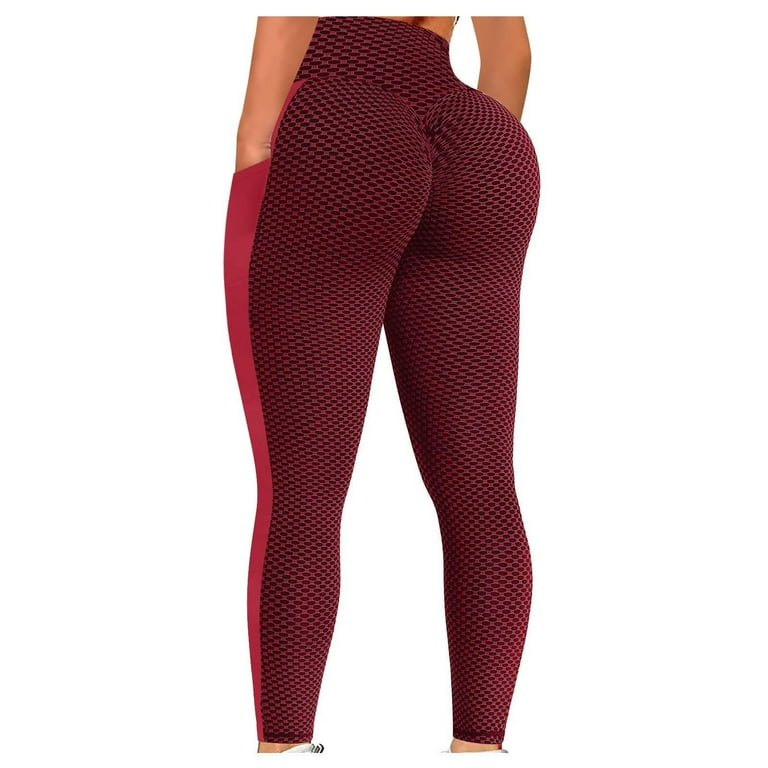 Womens High Waist Yoga Pants Tummy Control Slimming Booty Leggings Workout Running Butt Lift Tights With Pockets Tights training pants