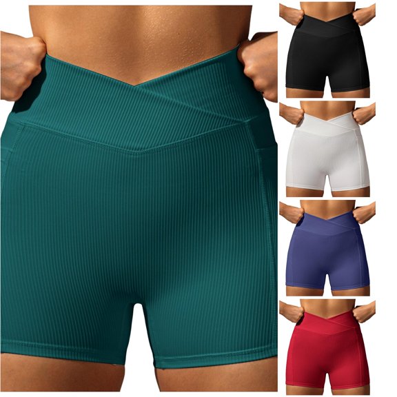 Womens High Waist Yoga Shorts Abdomen Control Training Running Pants Womens Flare Yoga Pants Short Womens Maternity Shorts Yoga Shorts Ruched Yoga Shorts Spandex Workout Shorts Women Lift Yoga Shorts