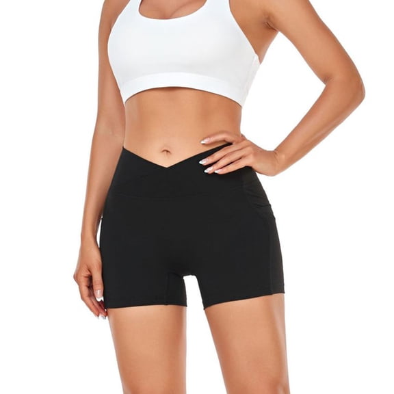 Womens High Waist Yoga Shorts Abdomen Control Training Running Pants Yoga Shorts Men Tight Yoga Shorts with Pockets for Women plus Size High Waist Shorts for Women Womens Shorts