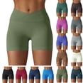 thumbnail image 1 of Womens High Waist Yoga Shorts for Bike Women Sport Casual Solid Full Casual Yoga Shorts Pants Army Green M, 1 of 6