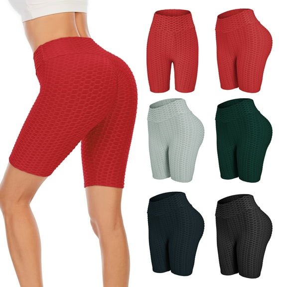 Womens High Waist Yoga Sports Shorts Fitness Gym Shrink Leggings Pants S-2XL