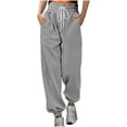 thumbnail image 1 of Womens High Waisted Baggy Sweatpants Fashion Trends Solid Color Elastic Waist Jogger Pants Sweatpants With Pocket Gray L, 1 of 5