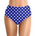 thumbnail image 1 of Womens High Waisted Bikini Bottoms Polka Dot Tummy Control Ruched Swim Bottom Full Coverage Swimsuits Bottoms Pool Party Blue XL, 1 of 5