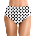 thumbnail image 1 of Womens High Waisted Bikini Bottoms Polka Dot Tummy Control Ruched Swim Bottom Full Coverage Swimsuits Bottoms Pool Party White L, 1 of 4