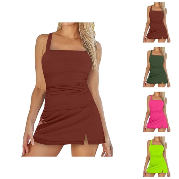 Womens High Waisted Bikini Set V Neck Two Piece Swimsuit Tummy Control Bathing Suit Push Up Swimwear for Beach Vacation Pool Party