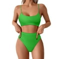 thumbnail image 1 of Womens High Waisted Bikini Sets Padded Bathing Suits Two Piece Swimwear with Adjustable Straps, Neon Lime, 1 of 5