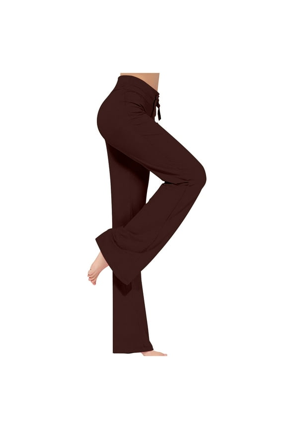 Womens High Waisted Bootcut Yoga Pants,Wide Leg Pants Plus Size Cargo Pants with Pockets Gym Athletic Workout Pants