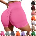 thumbnail image 1 of Womens High Waisted Butt Lifting Athletic Shorts Seamless Ruched Back Smoothing Exercise Short Legging for Women, 1 of 5