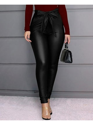 COUTEXYI Hot Sexy Women Gothic Leggings Wet Look PU Leather Leggings Black  Slim Thin Long Pants Ladies Skinny Leggings Stretchy Plus Size 