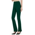 thumbnail image 1 of Womens High Waisted Flare Yoga Pants Dark Green Bootcut Leggings for Dance & Workout, Nylon Spandex Tummy Control Pants for Women, Casual Yoga Flares,Size 2XL, 1 of 6