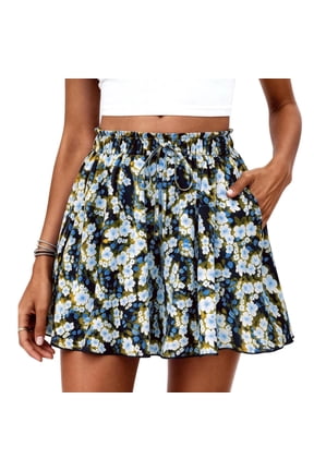 Womens High Waisted Flowy Shorts Casual Ruffle Hem Wide Leg Summer Shorts for Women Beach Vacation Lounge Comfy Dressy Shorts, Size S-2XL