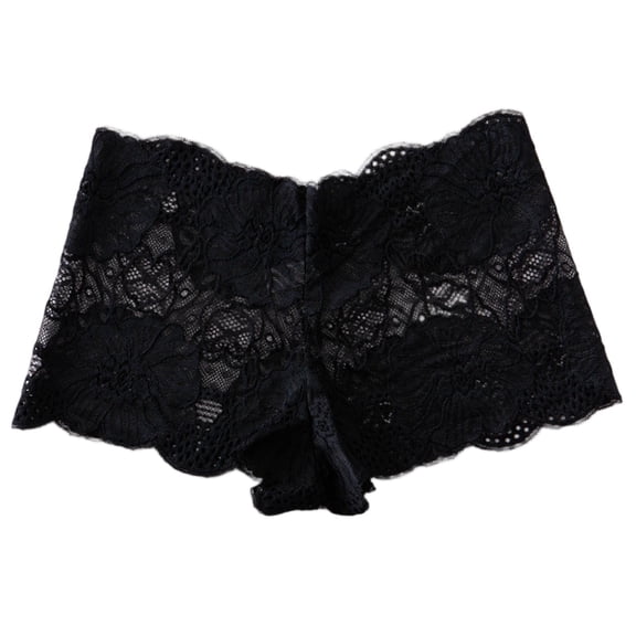 Womens High Waisted Lace Panties Black Floral Lace Soft Stretch Comfortable Everyday Wear Underwear,Size M