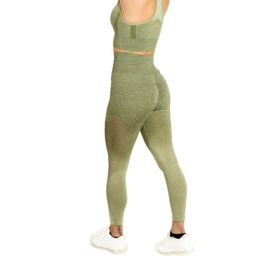 Womens High Waisted Leggings Butt Lifting Seamless Ombre for Gym Workout Yoga Running by MAXXIM Large