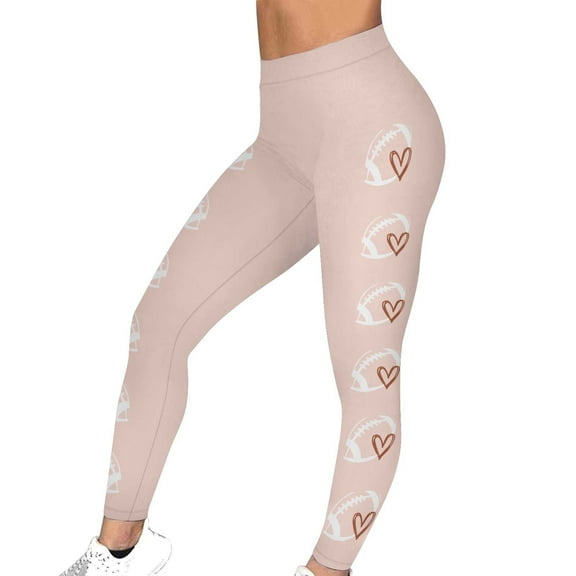 Womens High Waisted Leggings Trendy Rugby Graphtic Leggings High Waisted Tummy Control Sweatpants Athletic-Fit Hip Lift Leggings Sweat Pants Workout Running Yoga Pants