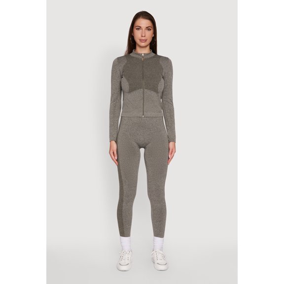 Womens High Waisted Marled Seamless Leggings