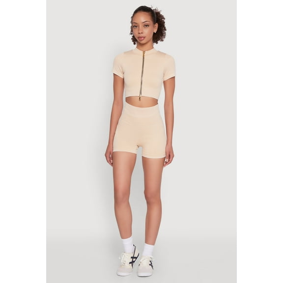 Womens High Waisted Mineral Wash Seamless Bike Shorts