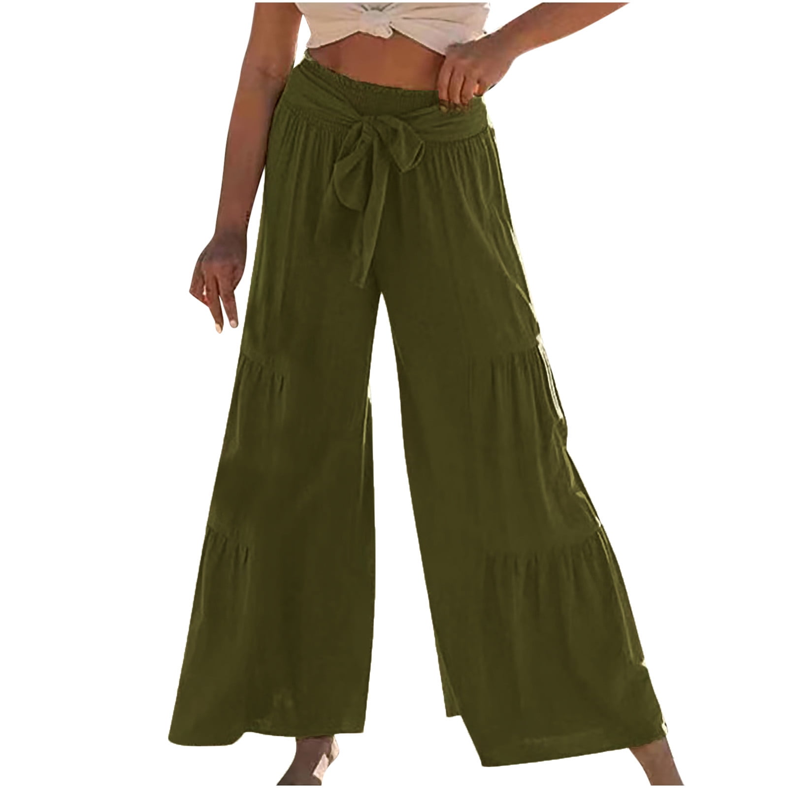 The Katey Palazzo Pant - Willowbough Green – THE SKINNY