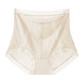 thumbnail image 1 of VONCOS Womens High Waisted Panties Tummy Control Seamless Underwear Breathable Lace Trim Nylon Spandex Khaki,Size L, 1 of 2