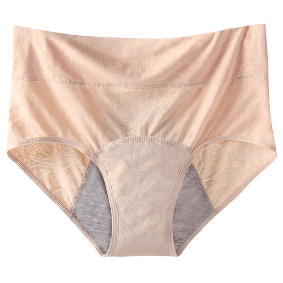 Womens High Waisted Period Panties Breathable Underwear 3 Layer Absorbent Briefs Mesh Stretch