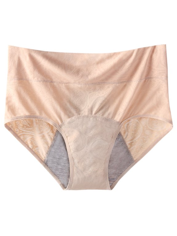 Womens High Waisted Period Panties Breathable Underwear 3 Layer Absorbent Briefs Mesh Stretch
