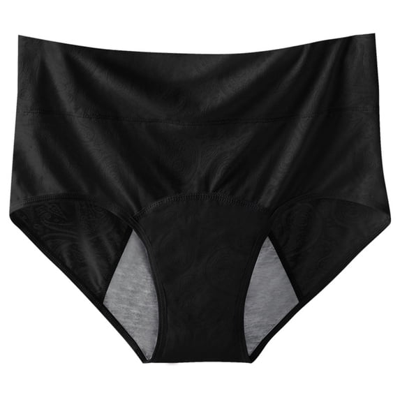 Womens High Waisted Period Panties Breathable Underwear 3 Layer Absorbent Briefs Mesh Stretch