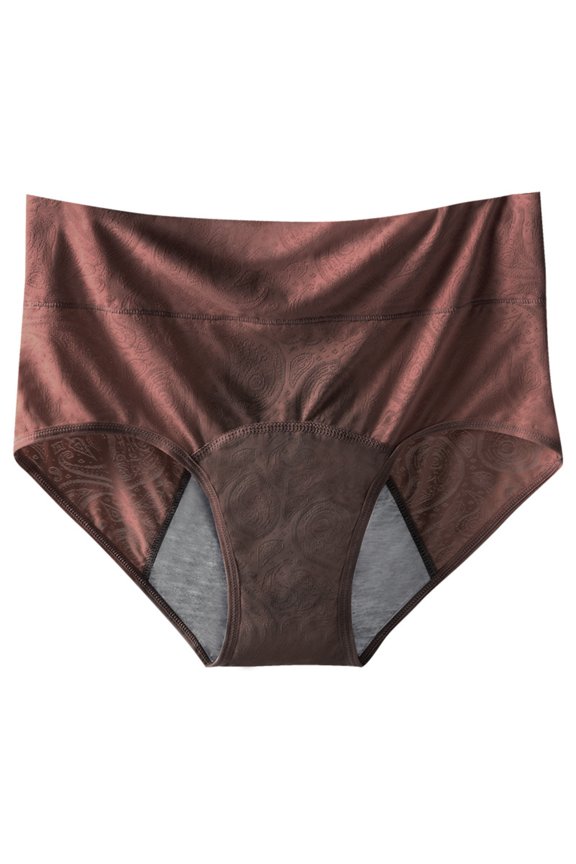 Womens High Waisted Period Panties Breathable Underwear 3 Layer Absorbent Briefs Mesh Stretch