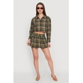 thumbnail image 1 of Womens High Waisted Plaid Flannel Mini Skater Skirt, 1 of 4