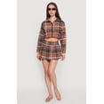 thumbnail image 1 of Womens High Waisted Plaid Flannel Mini Skater Skirt, 1 of 4