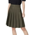 thumbnail image 1 of Womens High Waisted Pleated Tennis Skirt School A-Line Skater Skirts with Lining Shorts Khaki M, 1 of 9