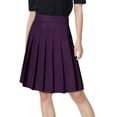 thumbnail image 1 of Womens High Waisted Pleated Tennis Skirt School A-Line Skater Skirts with Lining Shorts Purple M, 1 of 9