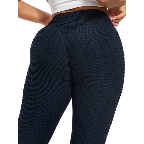 Womens High Waisted Ruched Yoga Pants Tummy Control Scrunched Booty Leggings Workout Running Butt Lift Textured Tights