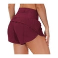 thumbnail image 1 of Womens High Waisted Running Shorts Quick Dry Athletic Workout Shorts With Mesh Liner Zipper Pockets Loose Fit, 1 of 5
