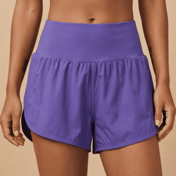 Womens High Waisted Running Shorts Quick Dry Athletic Workout Shorts With Mesh Liner Zipper Pockets Loose Fit