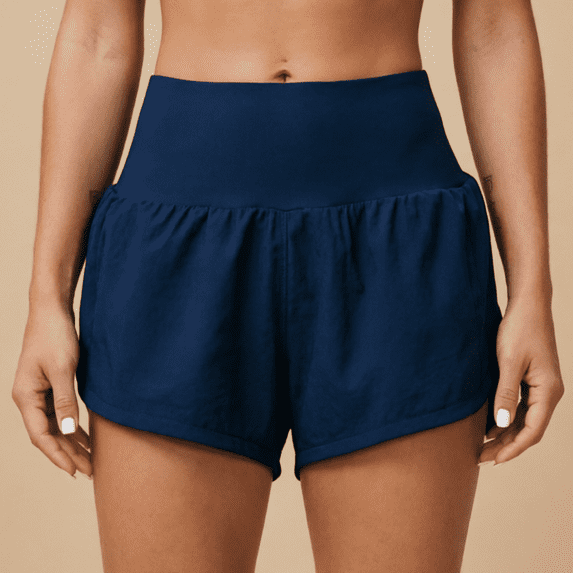 Womens High Waisted Running Shorts Quick Dry Athletic Workout Shorts With Mesh Liner Zipper Pockets Loose Fit