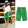 thumbnail image 1 of Womens High Waisted Running Shorts Quick Dry Athletic Workout Shorts with Pockets Vmvidoty Solid Color Fashionable Shorts Green XXL, 1 of 3