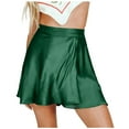 thumbnail image 1 of Womens High Waisted Satin Mini Skirt Solid Color Knot Side Summer Skirt Casual Loose A Line Flowy Beach Short Skirt, 1 of 6