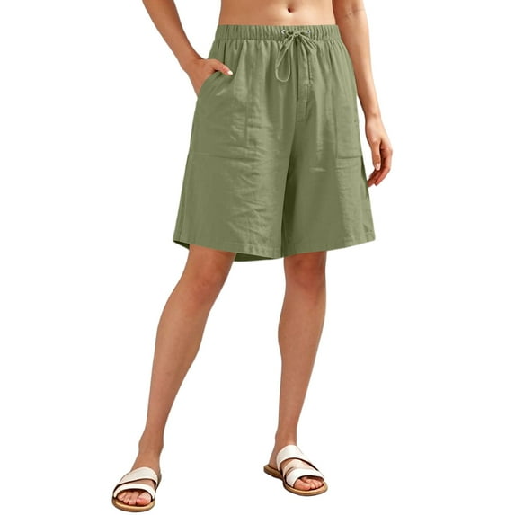 Womens High Waisted Shorts New Running Shorts for Women Casual Loose Elastic Waist Lounge Athletic Workout Short Pants Summer 2025 Fashion Shorts Army Green 3XL