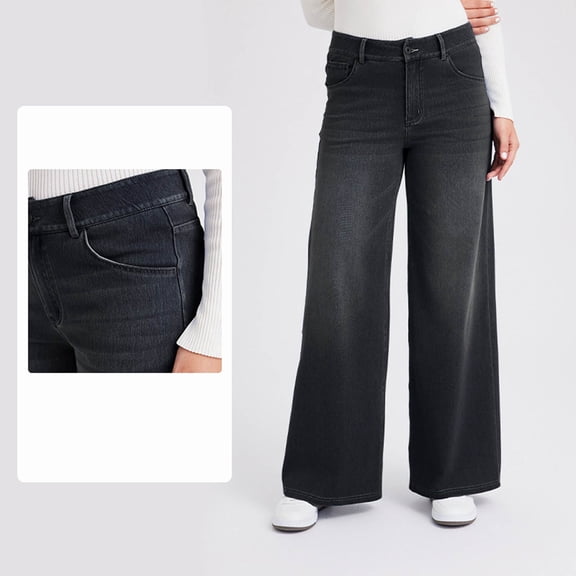 Womens High Waisted Straight Wide Leg Jeans Loose Fit Stretch Womens Denim Jeans with Pocket Womens Grey Jeans Bootcut Jeans for Women